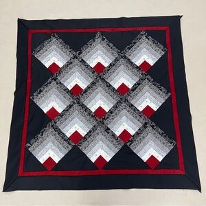 Handmade Mountain Log Cabin Baby Quilt Top 47x47" Pieced~ BABY/BED/Wall …